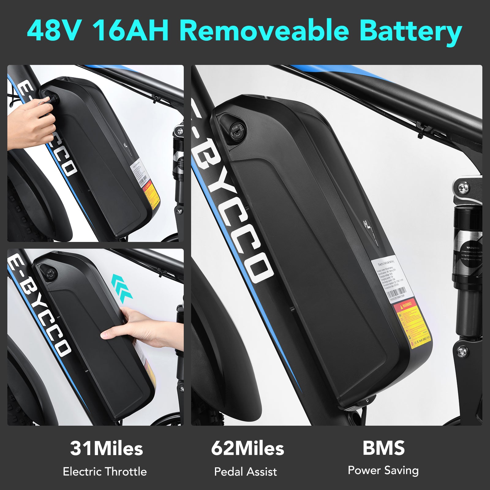 E·Bycco 48V Electric Bike Battery for E8/E9/EB7/EB9